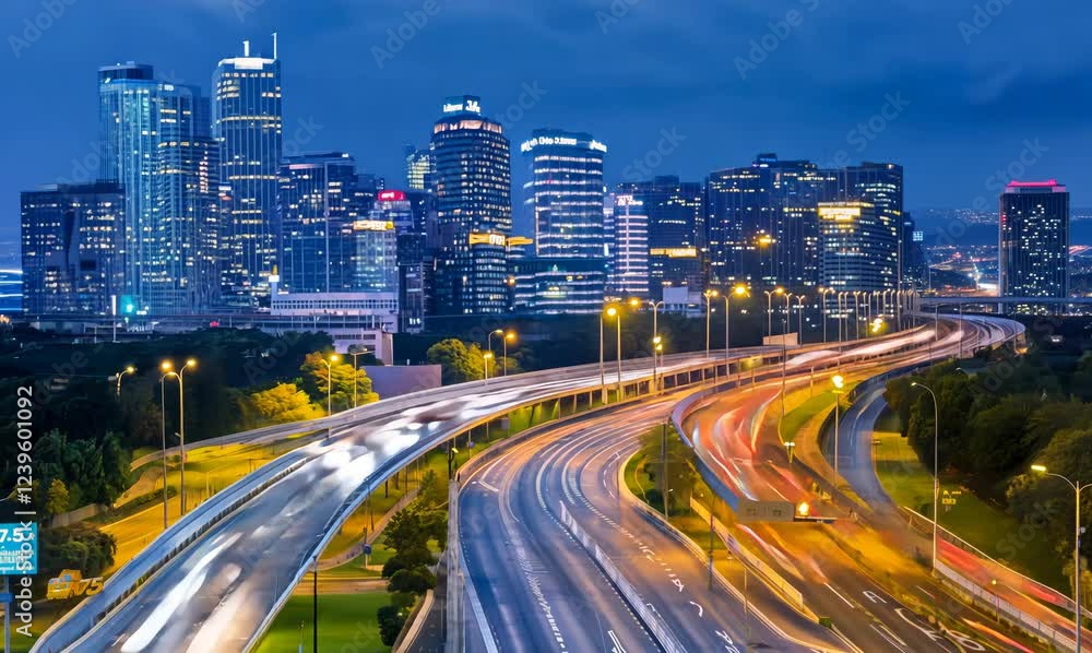 nighttime cityscape and freeway traffic time lapse in atlanta nighttime cityscape and freeway traffic time lapse in atlanta