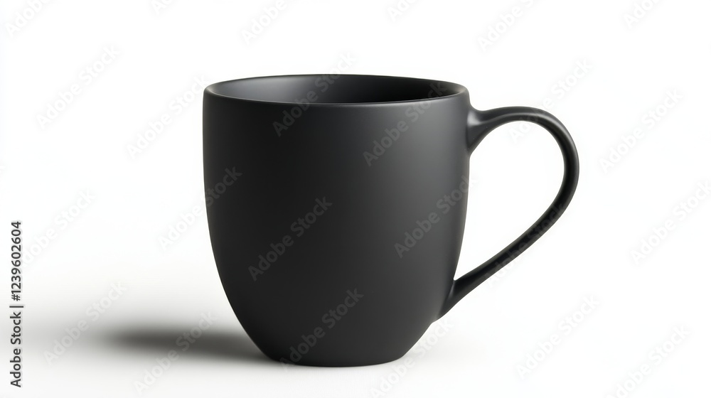 Matte black coffee mug on white background Matte black coffee mug on white background