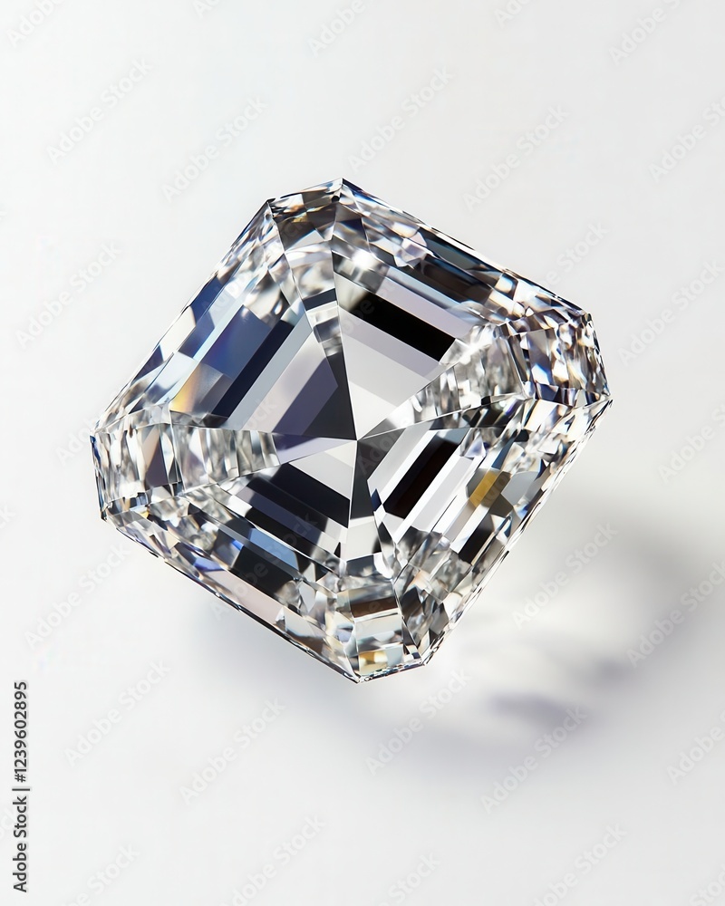 Diamond Isolated on White Background with Realistic Shadow, High-Resolution Jewelry Product Shot Diamond Isolated on White Background with Realistic Shadow, High-Resolution Jewelry Product Shot