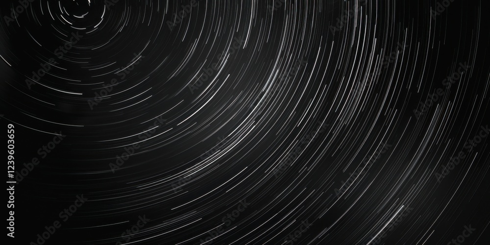 A pure black background featuring subtle, minimalist star trails, Radiating and celestial layout A pure black background featuring subtle, minimalist star trails, Radiating and celestial layout