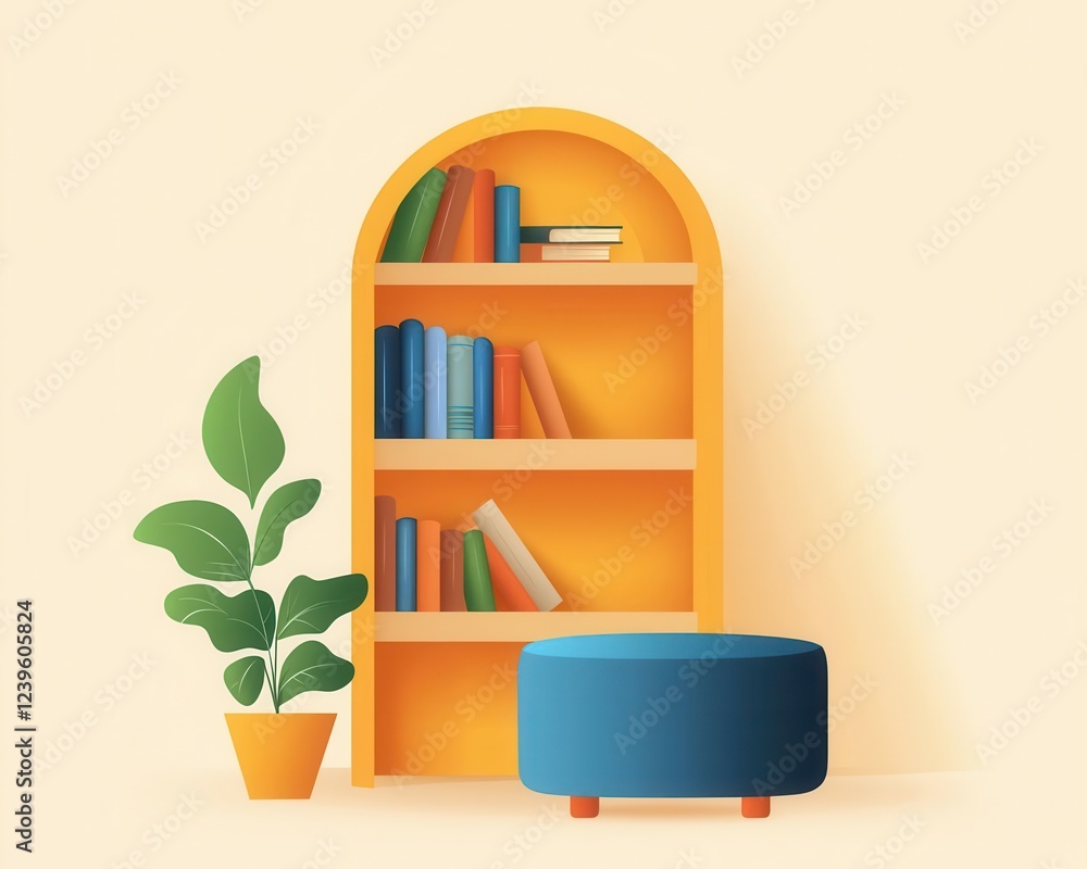 Fototapeta premium smart library library apps innovation. A digital shelf feature in apps that lets users save book lists, share recommendations, or create themed collections, smart library