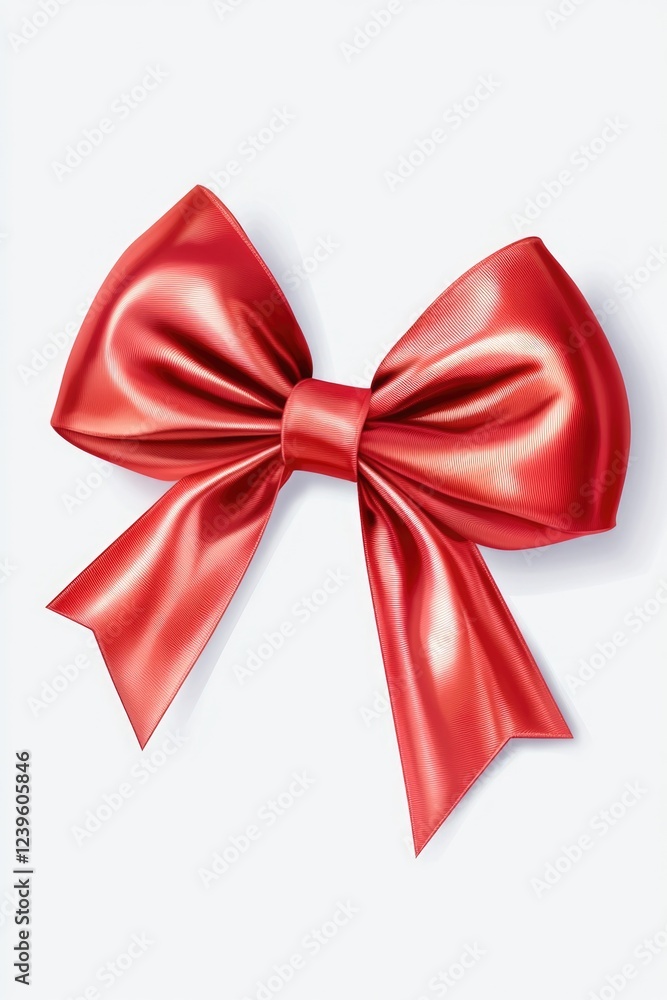 Shiny red ribbon with a big, glossy bow. Shiny red ribbon with a big, glossy bow.