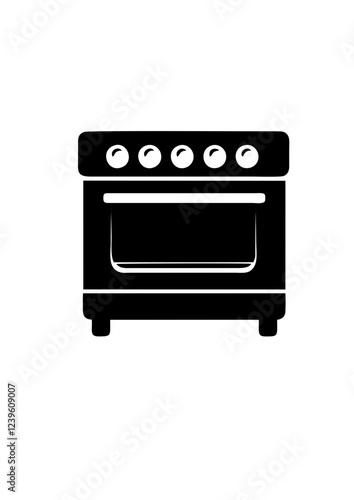 Gas stove with pots and flame on a white background