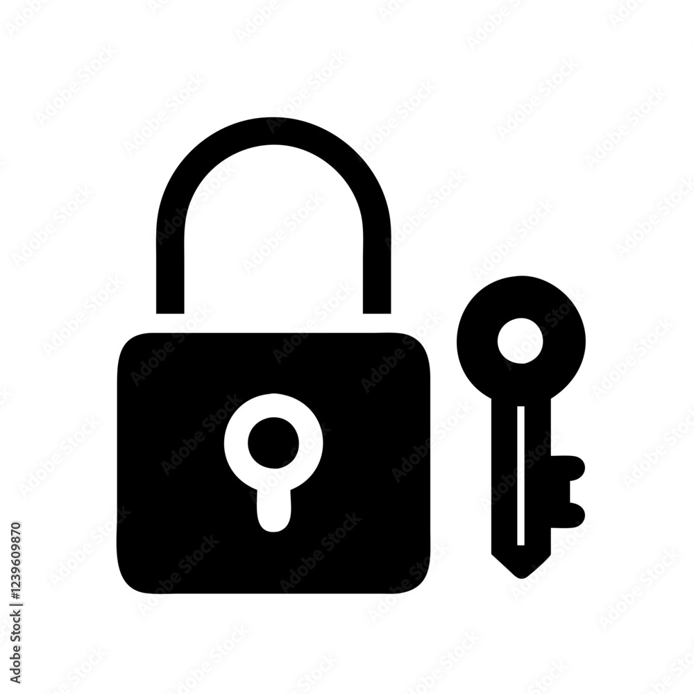 Secure Access: Lock and Key Icon, Symbol of Protection and Privacy, Digital Security, Vector Secure Access: Lock and Key Icon, Symbol of Protection and Privacy, Digital Security, Vector
