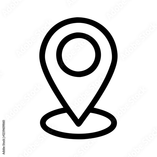 Free Download Modern Rounded Location Pin Icon for Maps and GPS Navigation Apps ui ux geo red sign flat blue place - GFXLoad