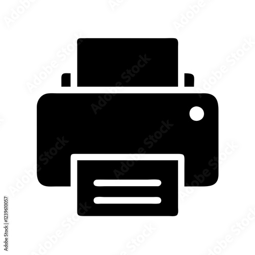Classic Printer Silhouette Icon: Retro Print Design Element, Simple and Elegant Vector Illustration 