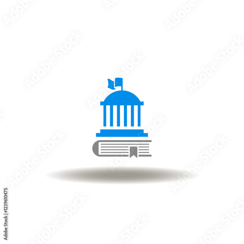 Wallpaper Mural Vector illustration of court or government building with book. Symbol of cyberlaw learning. Icon of code of justice. Pictogram of public government. Torontodigital.ca