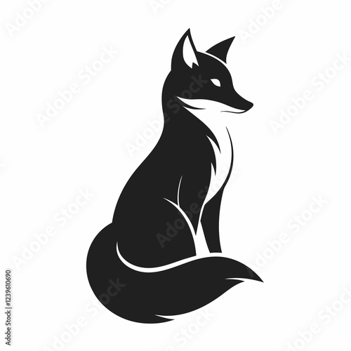 Minimalist Fox Silhouette: Elegant Black Icon for Design Projects, Logos, and Branding. Perfect for 