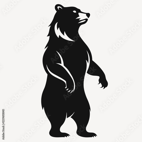 Majestic Bear Silhouette: Standing Tall, Powerful Symbol of Nature art wild dark icon logo woods    