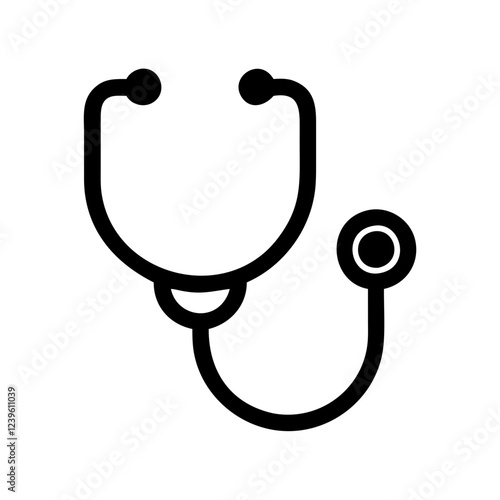Classic Stethoscope Icon: Simple, Clean Medical Symbol for Healthcare Designs doctor clinic vector  