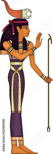 Serket.Egyptian ancient symbol. Isolated figure of ancient egypt deities.Religion icon.Culture.Design element.