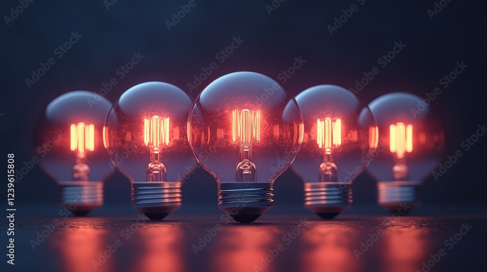 Glowing Bulbs, Dark Studio, Ideas, Innovation Glowing Bulbs, Dark Studio, Ideas, Innovation
