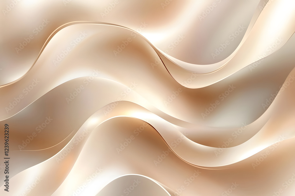 Obraz premium Abstract Beige and Off-White Wave Pattern