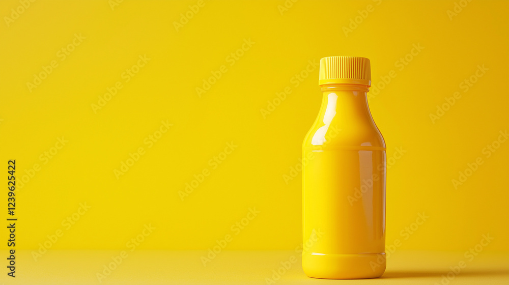 yellow squeeze bottle with cap isolated on yellow background yellow squeeze bottle with cap isolated on yellow background