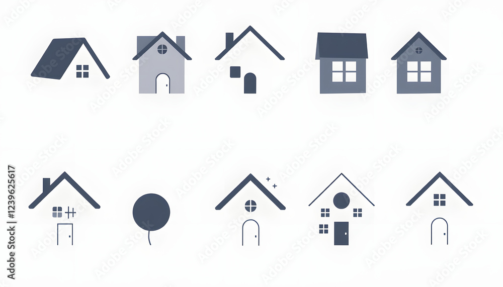 House Icon Set, house icon or logo isolated sign symbol illustration, home icon , with white tonespng
