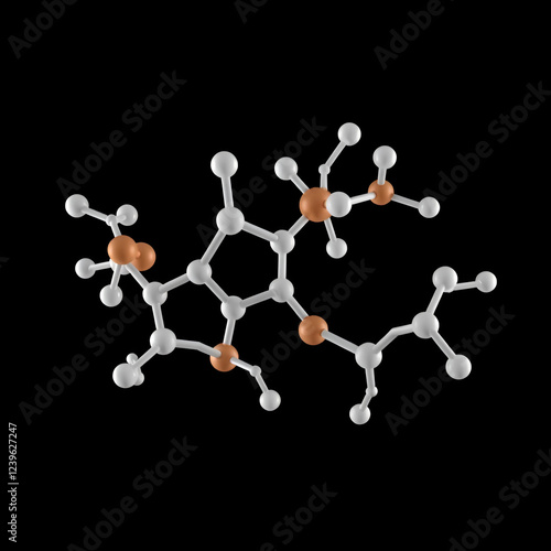 Atazanavir molecule, rotating 3D model of hiv protease inhibitors, looped video on a black background photo