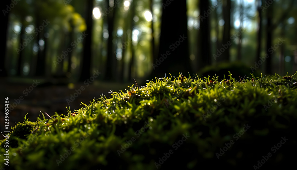 Closeup on moss in forest , with white tonespng Closeup on moss in forest , with white tonespng