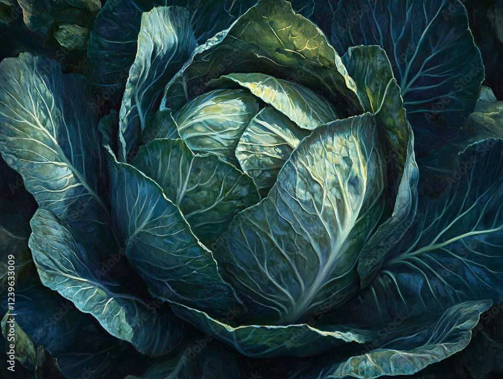Fototapeta premium head of cabbage on the field