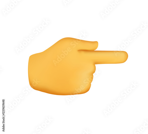 Backhand Pointing Right emoji. Hand pointer realistic 3D cartoon illustration. Hand gesture for web, banner, poster, print. Touch or click sign vector