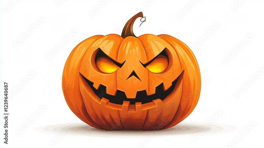 Isolated Image of Scary Face Expression Pumpkin Vector for Frightening Halloween Designs Isolated Image of Scary Face Expression Pumpkin Vector for Frightening Halloween Designs
