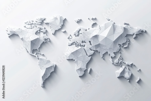 Flat vector illustration of a gray world map on a white background