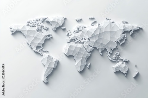 Flat vector illustration of a gray world map on a white background photo