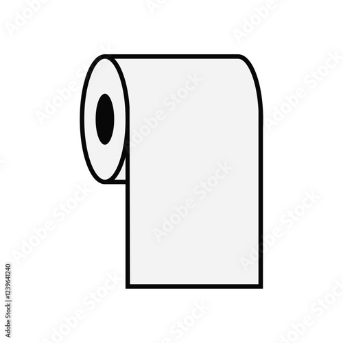 Toilet paper icon isolated on a white background. Tissue for use in the toilet room. Toilet paper outline linear flat vector symbol from bathroom collection for mobile apps, web, infographics and ui.