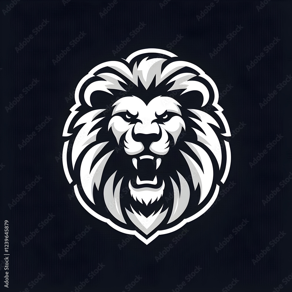 Obraz premium simple monochrome lion logo,