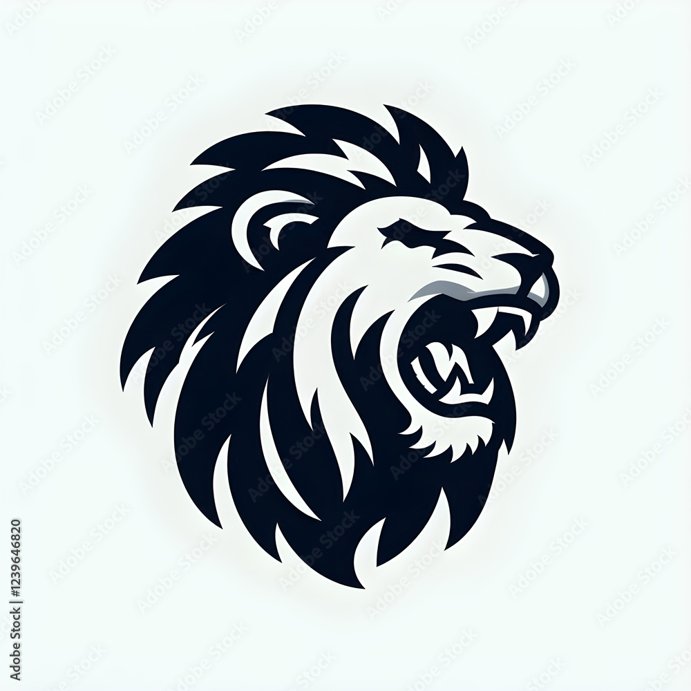 Obraz premium Abstract Elegance: Lion Icon