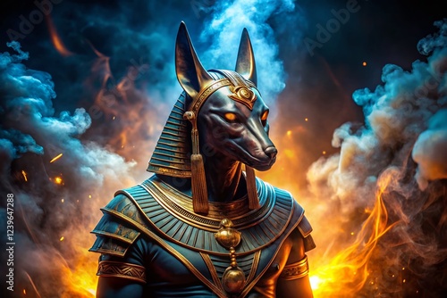 Dark and Mysterious Macro Photography of Anubis, the Ancient Egyptian God of Death photo