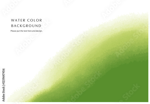 Matcha brown watercolor background, Japanese colors, fresh greenery of spring, vector illustration title background