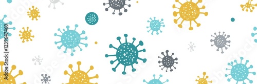 Abstract design with a focus on the coronavirus, incorporating medical genetics and bacteriological microorganisms. Browse my portfolio for similar visuals. photo