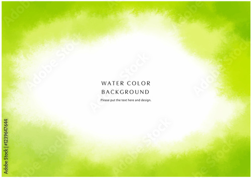 Watercolor background material Spring fresh green vector illustration title background
