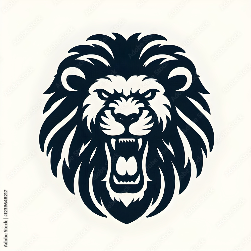 Obraz premium Strength in Lines: Tribal Lion Face