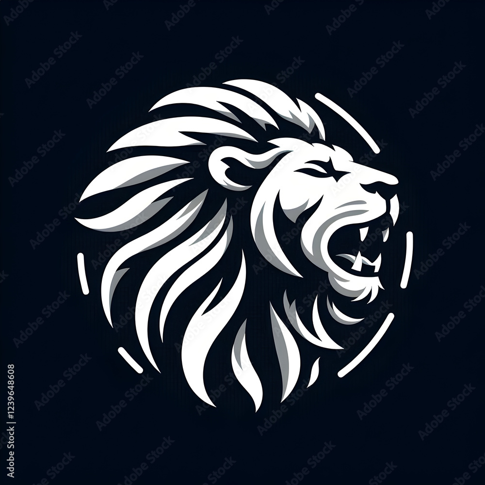 Fototapeta premium Wild Authority: Stylized Lion Head