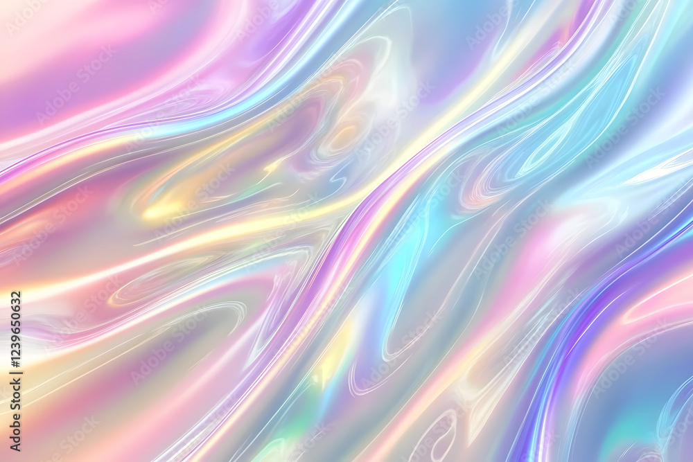 Obraz premium Abstract Iridescent Pastel Swirls