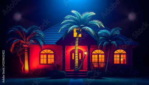 Wallpaper Mural palm house tree home logo vector icon illustration , with white tonespng Torontodigital.ca