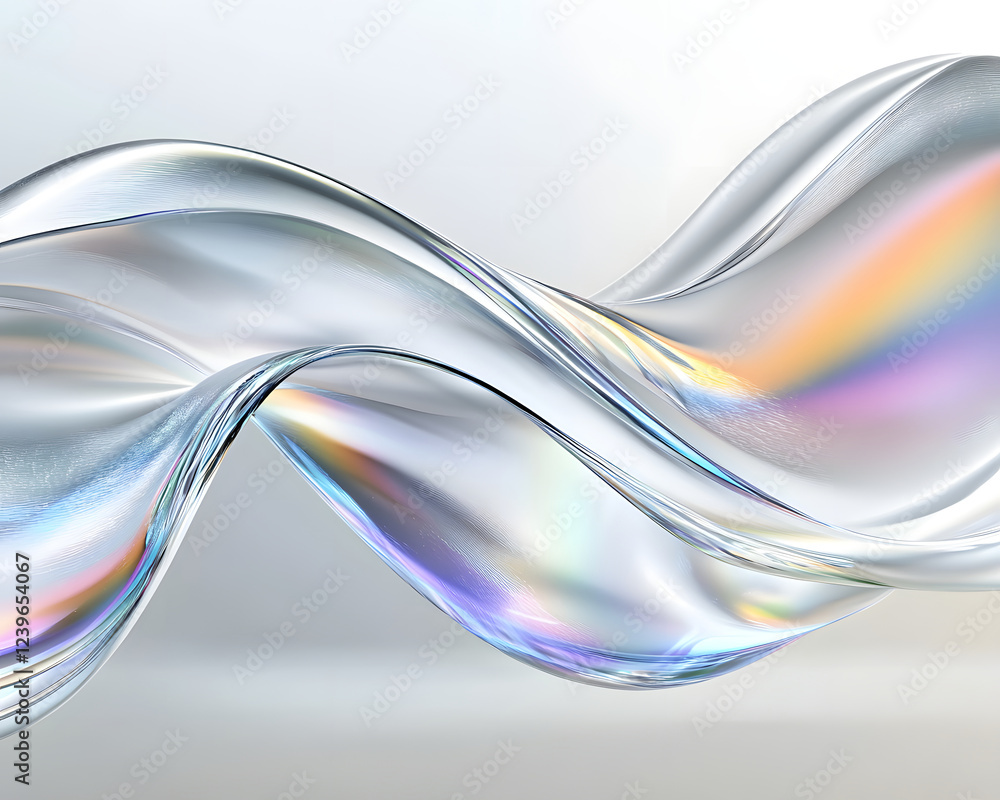 Naklejka premium Abstract Iridescent Wave Form