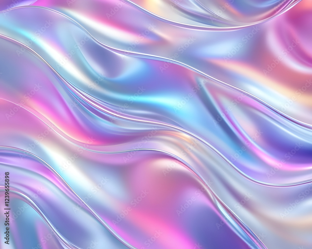 Abstract Iridescent Wave Pattern in Pastel Colors Abstract Iridescent Wave Pattern in Pastel Colors