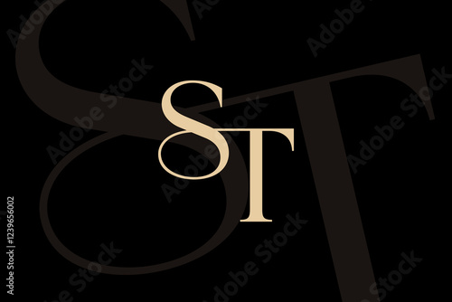 ST or TS letter logo icon design. Classic style luxury initials monogram.