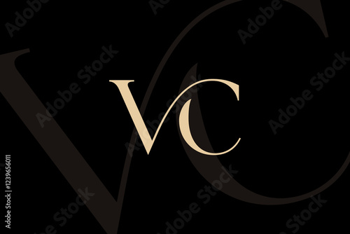 VC or CV letter logo icon design. Classic style luxury initials monogram.