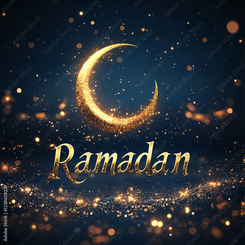 Naklejka premium Ramadan text card