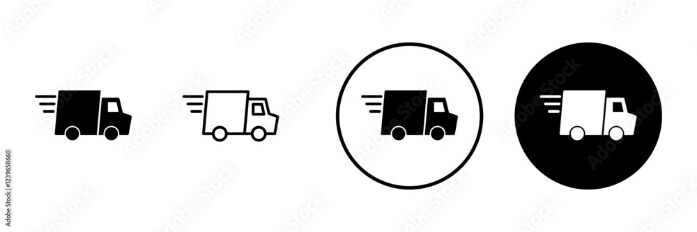 Delivery truck icon vector. Delivery truck sign and symbol. Shipping fast delivery icon Delivery truck icon vector. Delivery truck sign and symbol. Shipping fast delivery icon