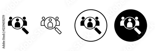 Hiring icon vector. Search job vacancy sign and symbol. Human resources concept. Recruitment