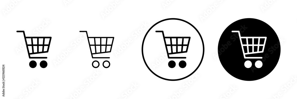 Shopping icon vector. Shopping cart sign and symbol. Trolley icon Shopping icon vector. Shopping cart sign and symbol. Trolley icon