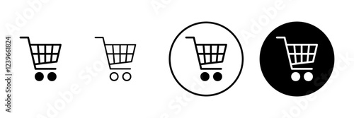 Shopping icon vector. Shopping cart sign and symbol. Trolley icon