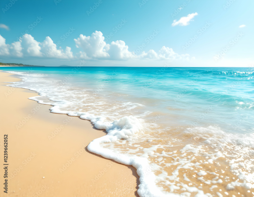 Beautiful Sandy Beach with Soft Blue Ocean Waves – Generative AI Tropical Paradise Background, Serene Coastal Landscape in Stunning High Detail.
Beautiful Sandy Beach with Soft Blue Ocean Waves – Generative AI Tropical Paradise Background, Serene Coastal Landscape in Stunning High Detail.