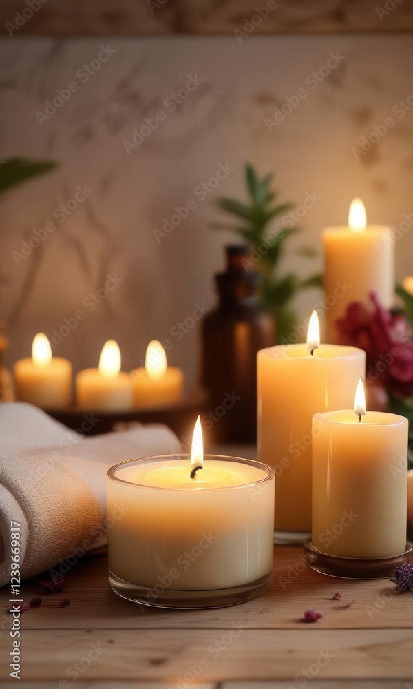 Aromatherapy candles create a calming ambiance amidst a tranquil facial massage, calm, candles, soothing Aromatherapy candles create a calming ambiance amidst a tranquil facial massage, calm, candles, soothing