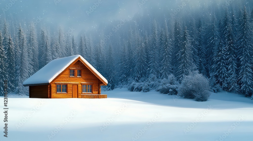 Cozy Winter Cabin Retreat Amidst Falling Snow Serene Mountain Getaway Cozy Winter Cabin Retreat Amidst Falling Snow Serene Mountain Getaway