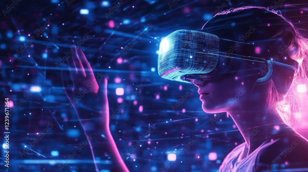 Immersive Virtual Reality Experience with Glowing Headset and Interactive Hand Gesture Immersive Virtual Reality Experience with Glowing Headset and Interactive Hand Gesture